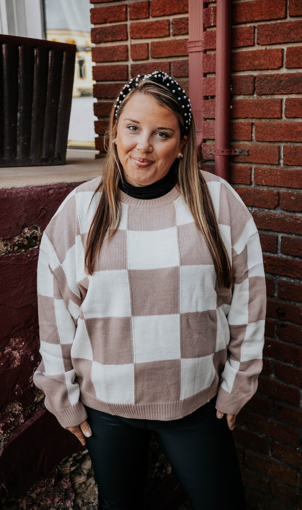 Beth Checked Sweater (Plus Size Available)