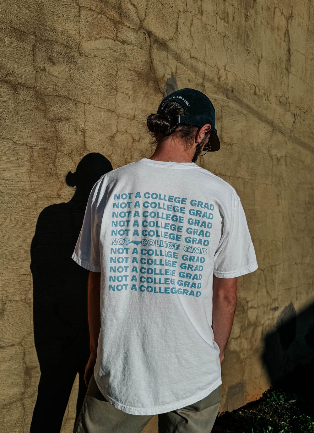 Not A College Grad (NC Edition) Graphic T-Shirt - White