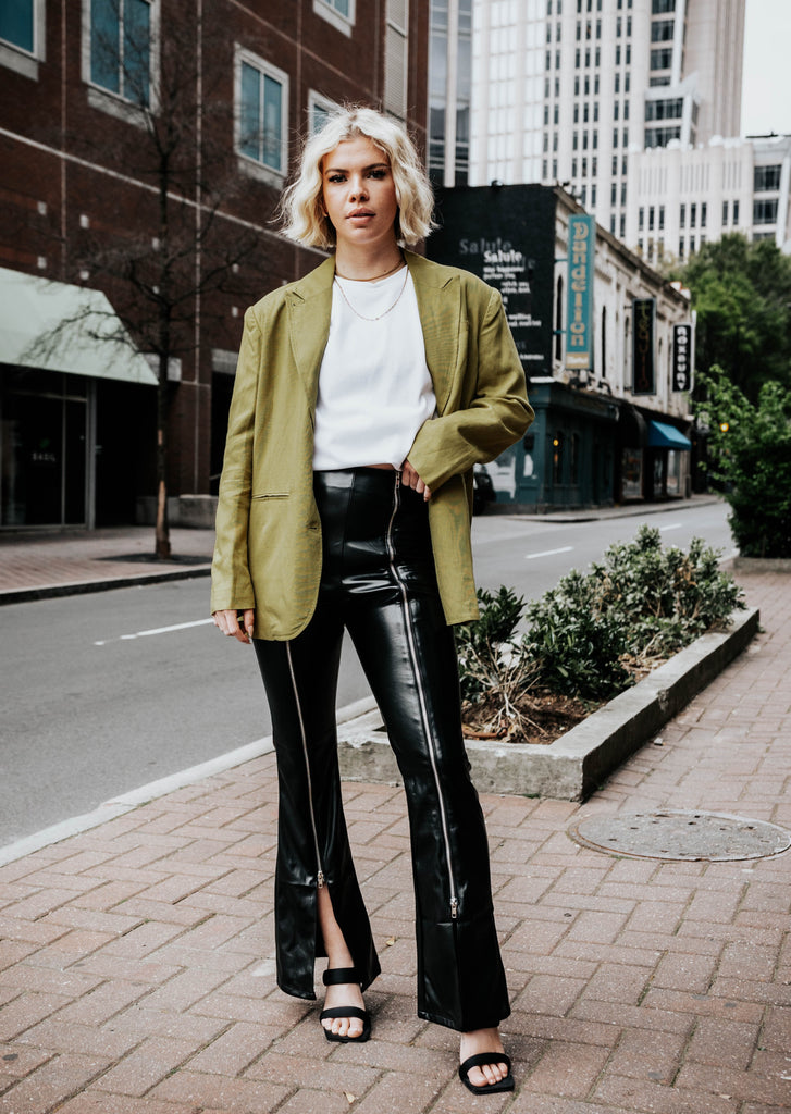 FAUX LEATHER FLARED TROUSERS - Black | ZARA United Kingdom
